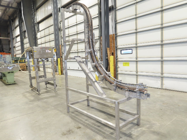Tabletop Belt Magnetic Slide Vertical Curved S Bottle Conveyor 4"x 86"