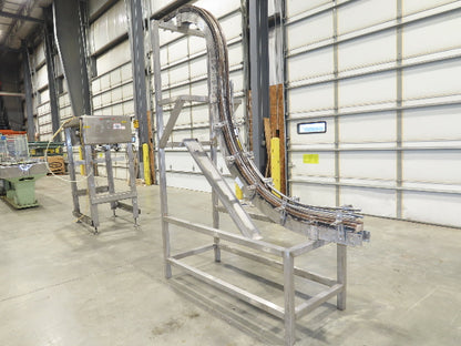 Tabletop Belt Magnetic Slide Vertical Curved S Bottle Conveyor 4"x 86"