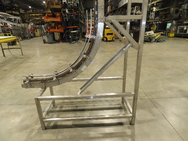 Tabletop Belt Magnetic Slide Vertical Curved S Bottle Conveyor 4"x 86"