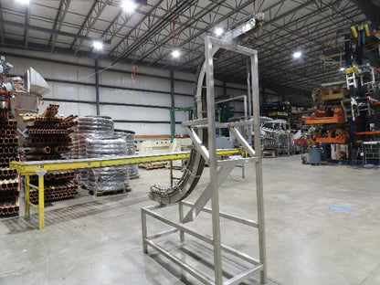 Tabletop Belt Magnetic Slide Vertical Curved S Bottle Conveyor 4"x 86"