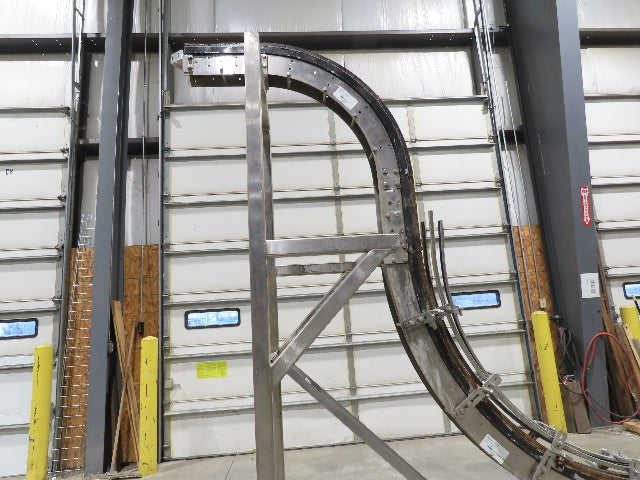 Tabletop Belt Magnetic Slide Vertical Curved S Bottle Conveyor 4"x 86"