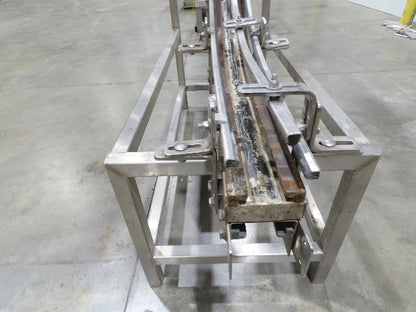 Tabletop Belt Magnetic Slide Vertical Curved S Bottle Conveyor 4"x 86"