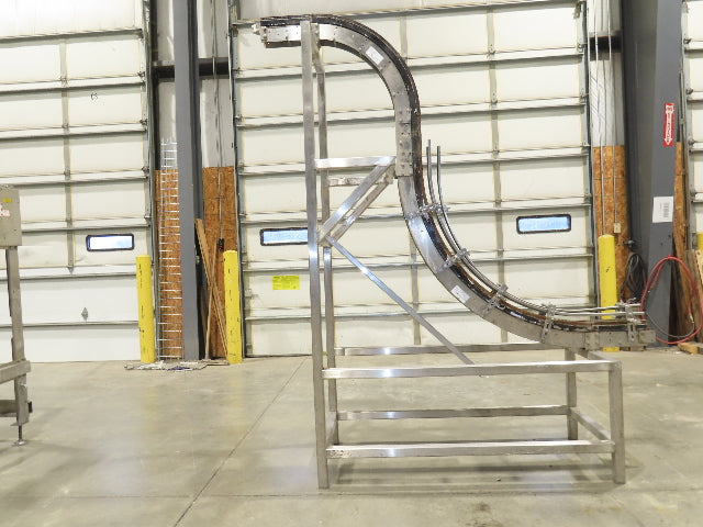 Tabletop Belt Magnetic Slide Vertical Curved S Bottle Conveyor 4"x 86"