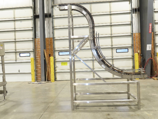 Tabletop Belt Magnetic Slide Vertical Curved S Bottle Conveyor 4"x 86"