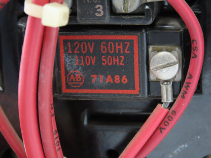 Allen Bradley MCC Bucket Motor Starter Contactor 10HP 480V 110V Coil Size 1