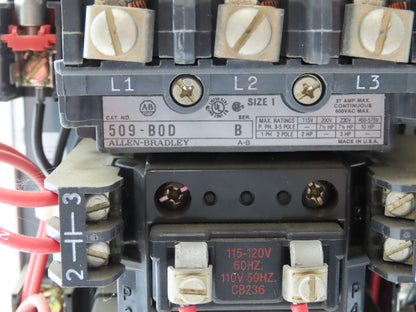 Allen Bradley MCC Bucket Motor Starter Contactor 10HP 600V 110V Coil Size 1