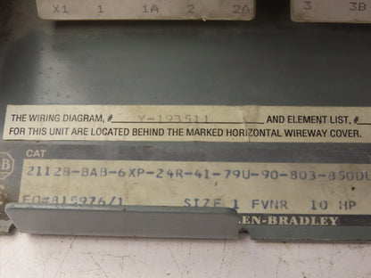Allen Bradley MCC Bucket Motor Starter Contactor 10HP 600V 110V Coil Size 1