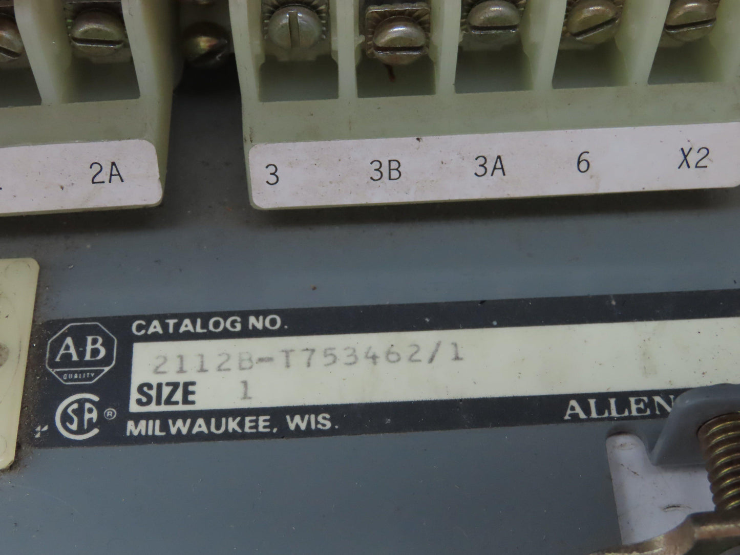 Allen Bradley MCC Bucket Motor Starter Contactor 10HP 600V 110V Coil Size 1