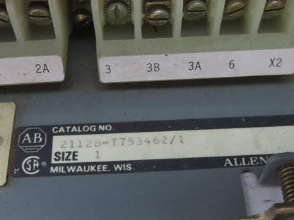 Allen Bradley MCC Bucket Motor Starter Contactor 10HP 600V 110V Coil Size 1