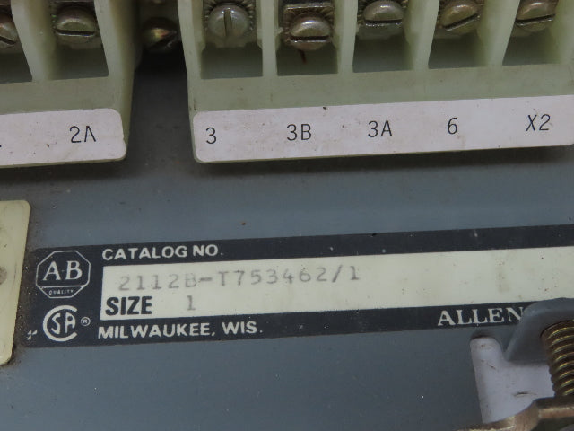 Allen Bradley MCC Bucket Motor Starter Contactor 10HP 600V 110V Coil Size 1