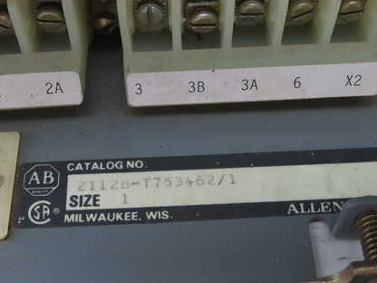 Allen Bradley MCC Bucket Motor Starter Contactor 10HP 600V 110V Coil Size 1