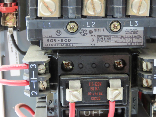 Allen Bradley MCC Bucket Motor Starter Contactor 10HP 600V 110V Coil Size 1