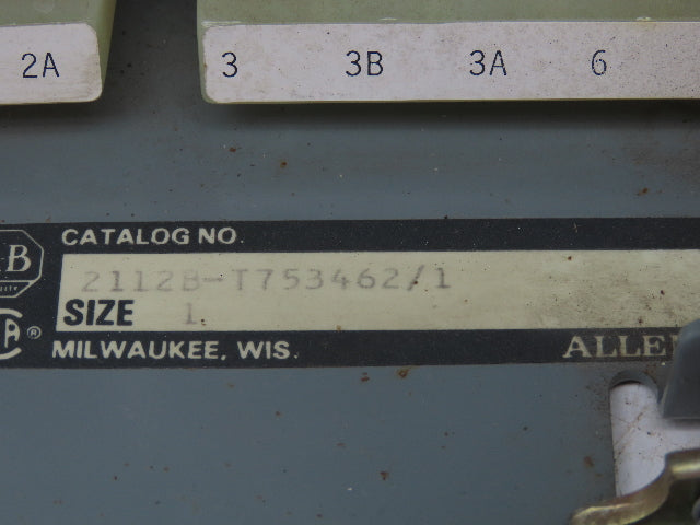 Allen Bradley MCC Bucket Motor Starter Contactor 10HP 600V 110V Coil Size 1