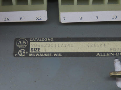 Allen Bradley MCC Bucket Motor Starter Contactor 10HP 600V 110V Coil Size 1