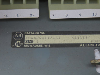 Allen Bradley MCC Bucket Motor Starter Contactor 10HP 600V 110V Coil Size 1