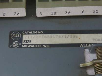 Allen Bradley MCC Bucket Motor Starter Contactor 10HP 600V 110V Coil Size 1