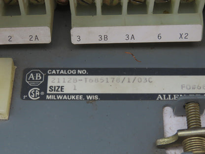 Allen Bradley MCC Bucket Motor Starter Contactor 10HP 600V 110V Coil Size 1