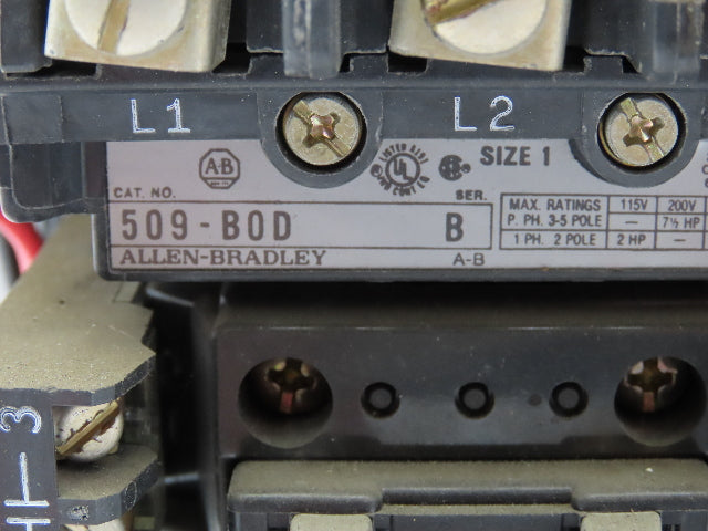 Allen Bradley MCC Bucket Motor Starter Contactor 10HP 600V 110V Coil Size 1