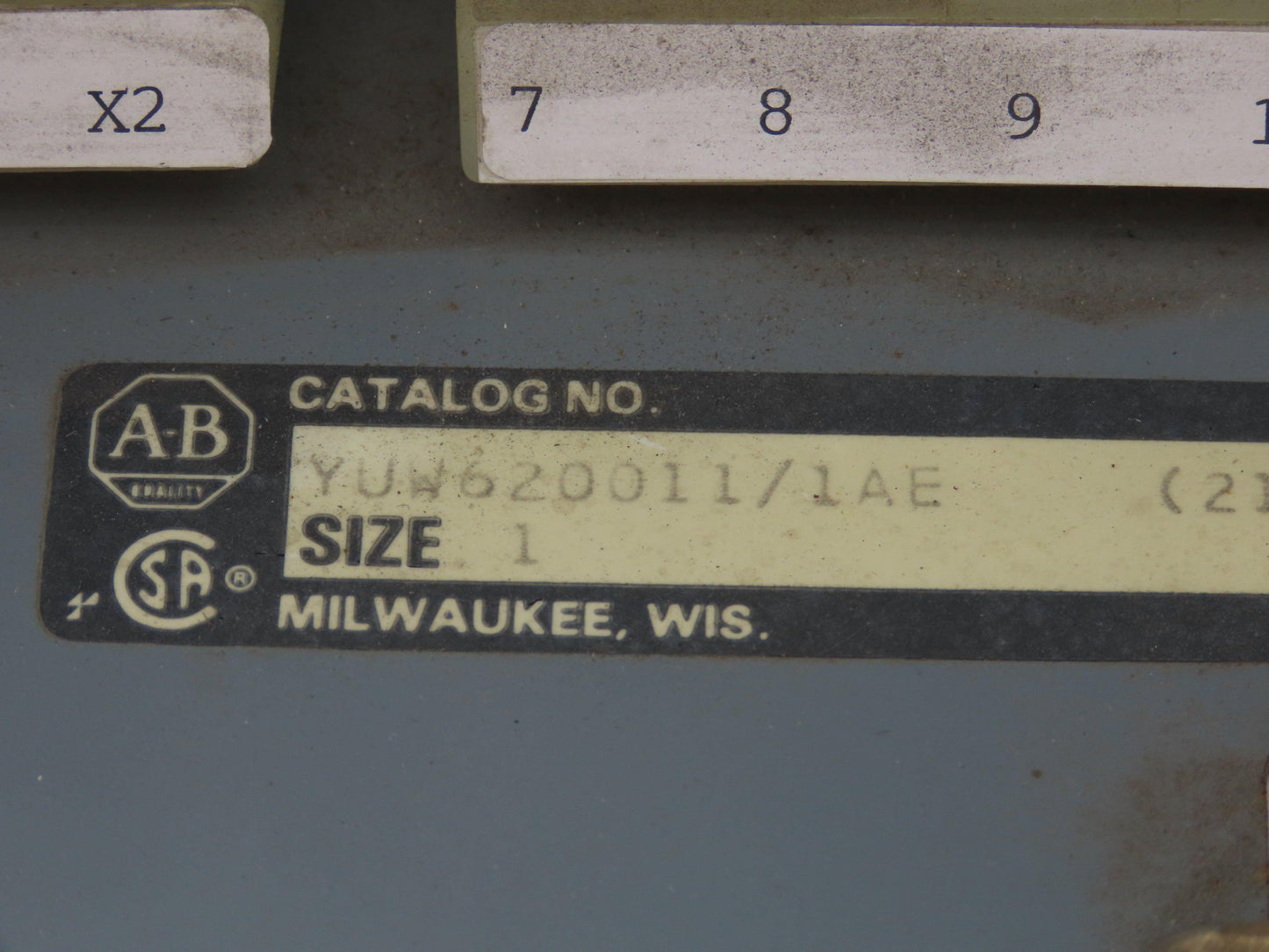 Allen Bradley MCC Bucket Motor Starter Contactor 10HP 600V 110V Coil Size 1