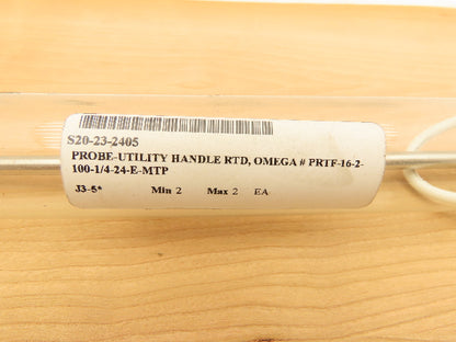 Omega 16-2-100-1/4-24-E-MTP Utility Handle RTD Probe 3 Pin Connector 100 Ohm