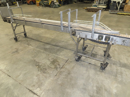 15"x 12' Tabletop Belt Side by Side Accumulating Conveyor Stainless Frame