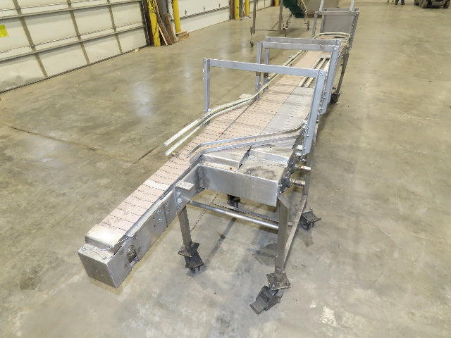 15"x 12' Tabletop Belt Side by Side Accumulating Conveyor Stainless Frame