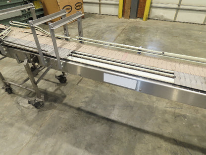15"x 12' Tabletop Belt Side by Side Accumulating Conveyor Stainless Frame