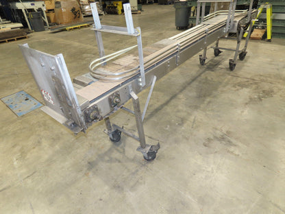 15"x 12' Tabletop Belt Side by Side Accumulating Conveyor Stainless Frame