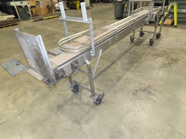 15"x 12' Tabletop Belt Side by Side Accumulating Conveyor Stainless Frame