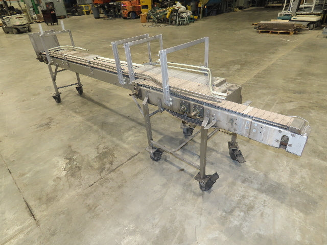 15"x 12' Tabletop Belt Side by Side Accumulating Conveyor Stainless Frame