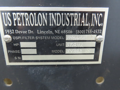 US Petrolon 1000AMM Sub-Micron Oil Filter System Lubrication Oil Filtration