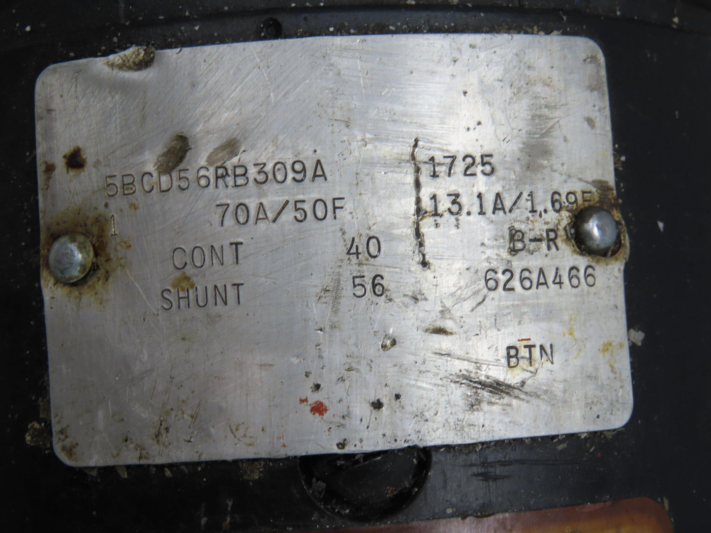 5BCD56RB309A DC Motor 70A/50F VDC 13A 1750 RPM 56 Frame