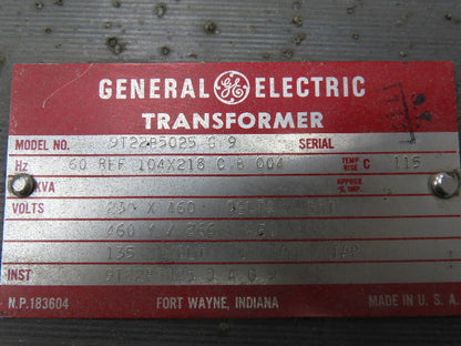 GE General Electric 9T22B5025 Transformer 230/460V Delta Pri - 460Y /266V Sec