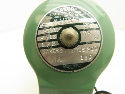 Asco 826814 Solenoid Valve 115VAC 22W 1/2" NPT