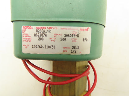 Asco 8268A14R Solenoid Valve 120VAC 28.2W 200PSI 1/2"NPT