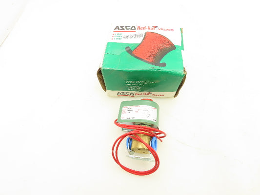Asco 8314C24 Red Hat Solenoid Valve 120V 11W 75PSI 3 Way 1/4"NPT