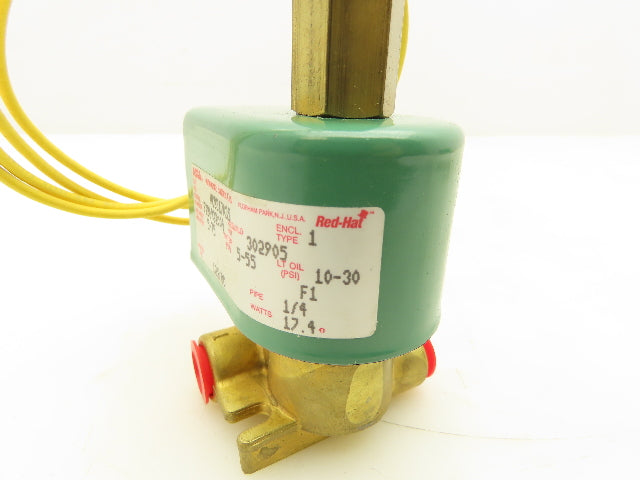 Asco HC8317A35 Red Hat Solenoid Valve 125DC 17.4W 2 Way 5 -75PSI 1/4"NPT