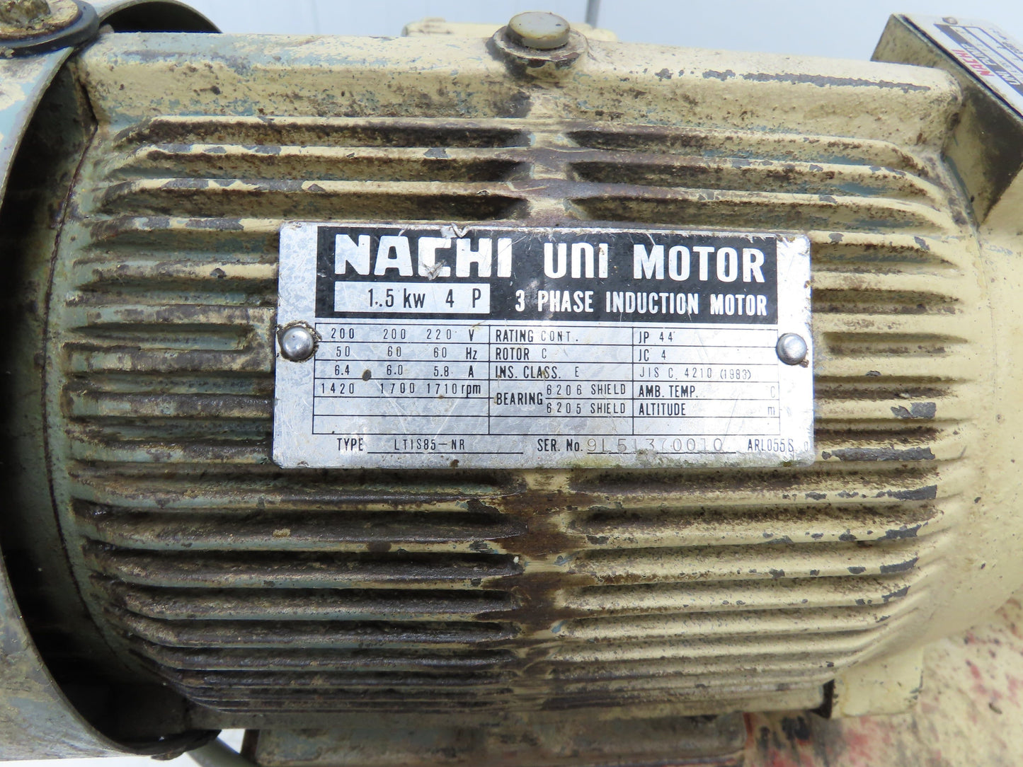 Nachi S-5484 Hydraulic Power Unit 1.5kW 1700 RPM 220V 3PH Star KNC-32 Lathe