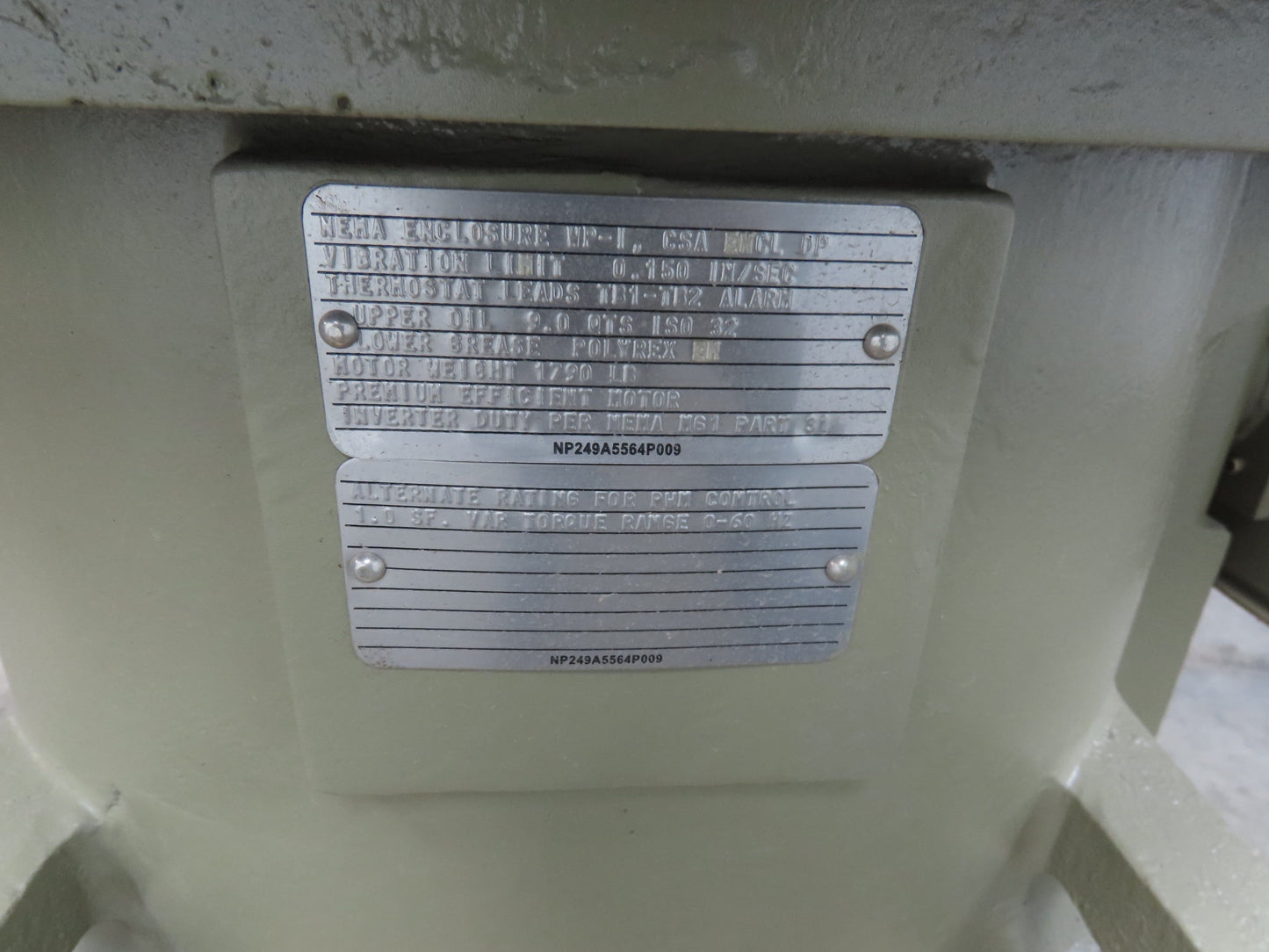 General Electric AC Motor 150Hp 440V 3Ph 3570RPM Frame L444VPZ20 Vertical Shaft