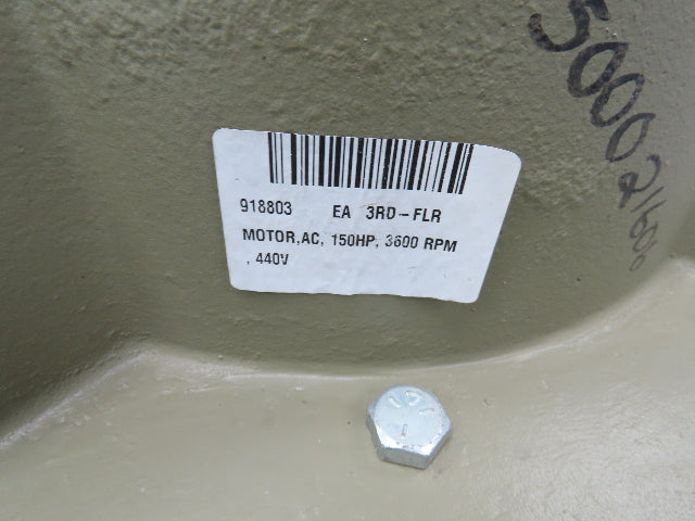 General Electric AC Motor 150Hp 440V 3Ph 3570RPM Frame L444VPZ20 Vertical Shaft