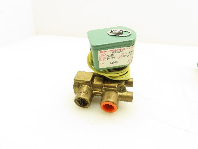 Asco HC8321A4 Red Hat Solenoid Valve 125DC 13.3W 10-200PSI 3 Way 3/8"NPT