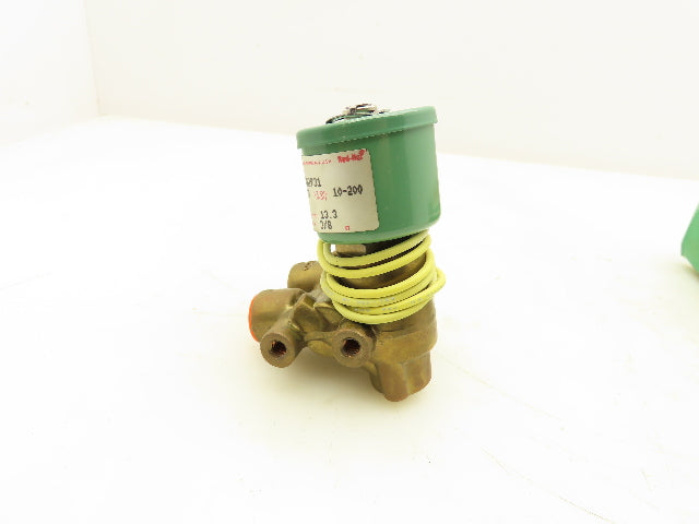 Asco HC8321A4 Red Hat Solenoid Valve 125DC 13.3W 10-200PSI 3 Way 3/8"NPT
