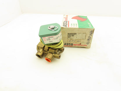 Asco HC8321A4 Red Hat Solenoid Valve 125DC 13.3W 10-200PSI 3 Way 3/8"NPT