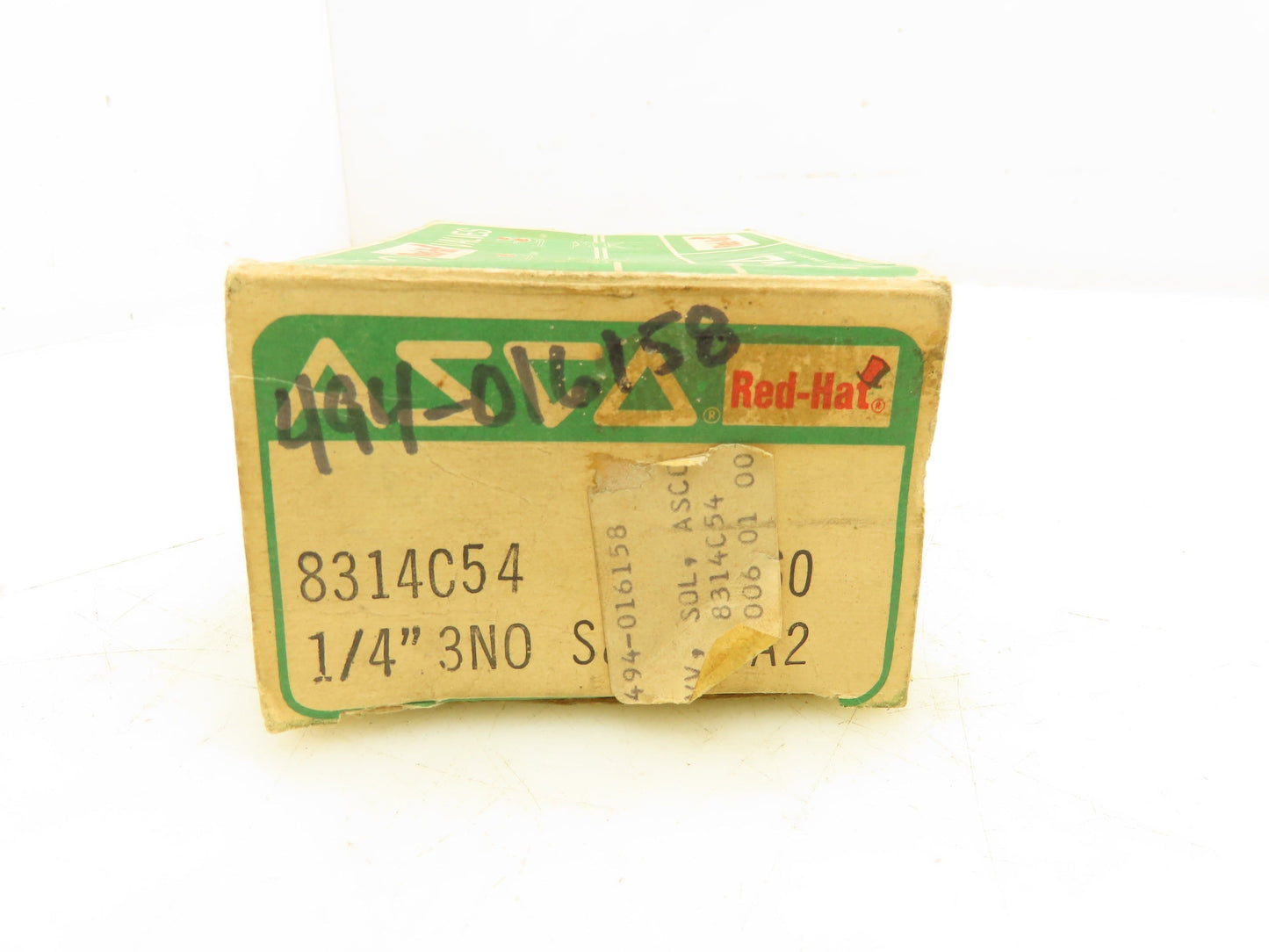 Asco 8314C54 Red Hat Solenoid Valve 120V 11W 90PSI 3NO 1/4"NPT 1/8" Orifice