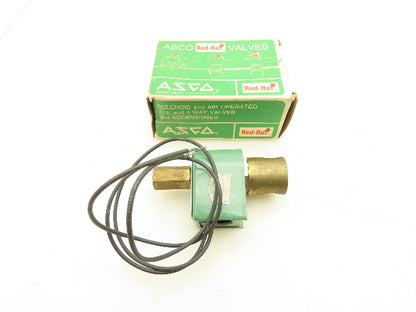 Asco 8314C54 Red Hat Solenoid Valve 120V 11W 90PSI 3NO 1/4"NPT 1/8" Orifice