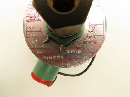 Asco 8314C26 Red Hat Solenoid Valve 120V 11W 125PSI 1/8"NPT 3/32"Orifice