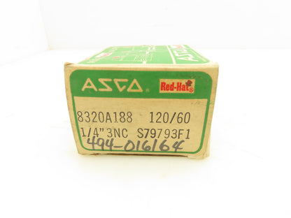 Asco 8320A188 Red Hat Solenoid Valve 120V 10.5W 3NC 45PSI 1/4"NPT 11/64"Orifice