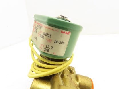 Asco HC8321A4 Red Hat Solenoid Valve 125DC 13.3W 10-200PSI 3 Way 3/8"NPT