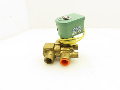 Asco HC8321A4 Red Hat Solenoid Valve 125DC 13.3W 10-200PSI 3 Way 3/8"NPT