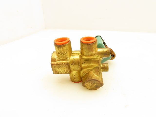 Asco 8321A2 Red Hat Solenoid Valve 3 Way 120V 6W 10-200PSI 3/8"NPT 9/32"Orifice